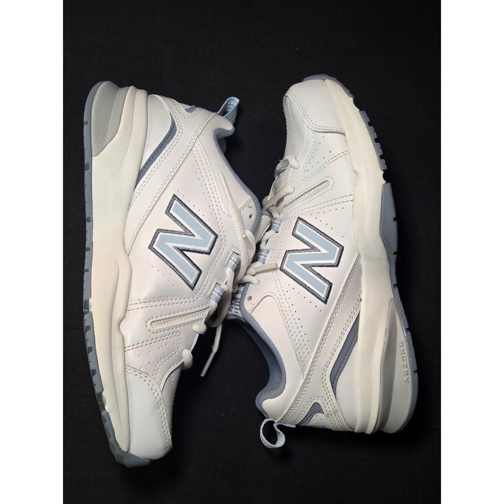 New Balance 608v5 White Light Blue Leather Training Sneakers Womens‎ 6.5D